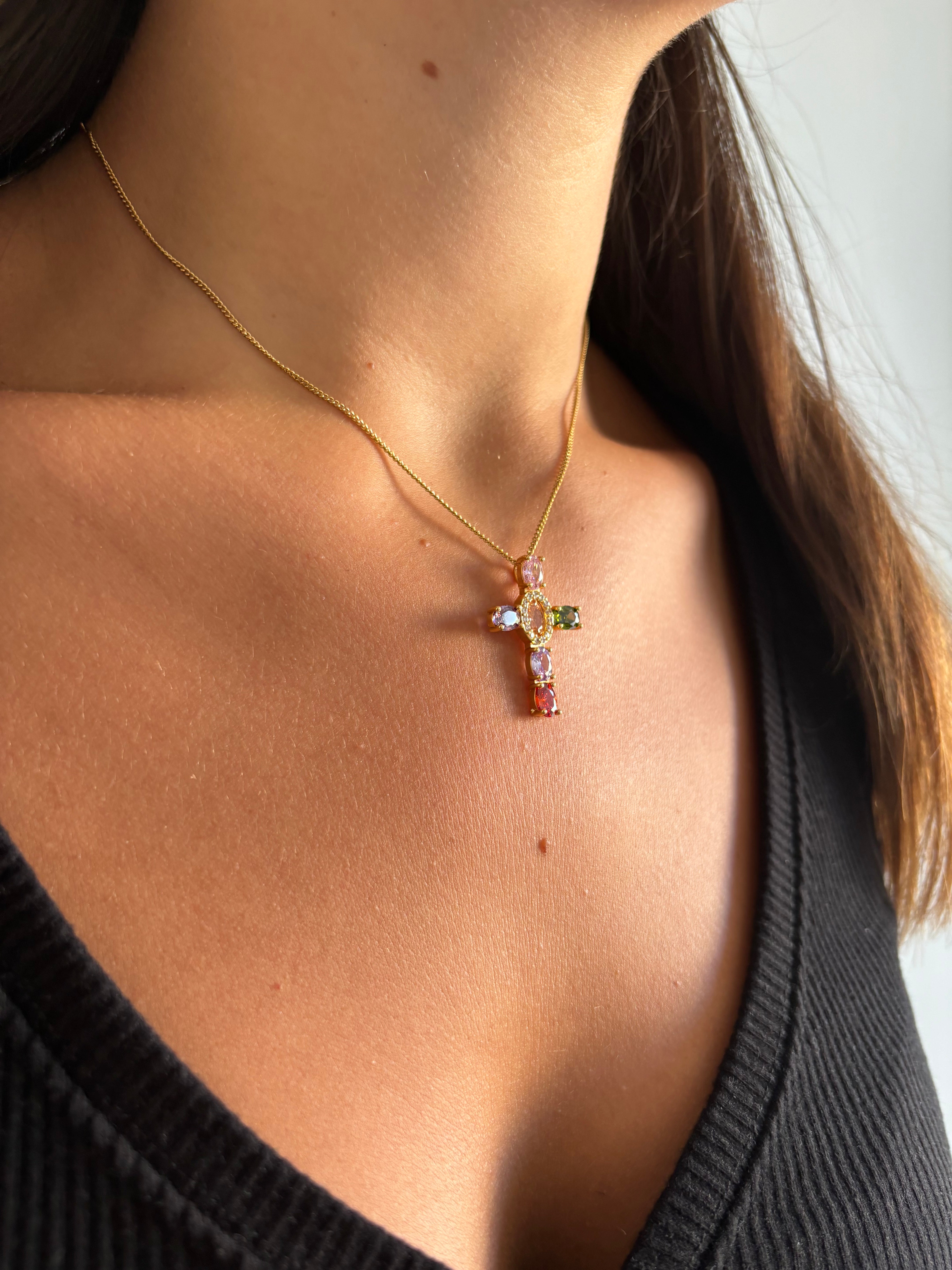 Collana Cross Rainbow